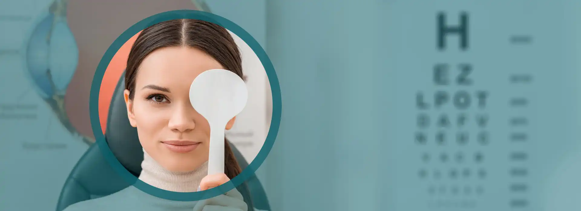 Woman getting an eye exam